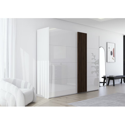 Tarello 2 Sliding Door Wardrobe available in many colour combinations glass front INCL. Delivery and Assembly