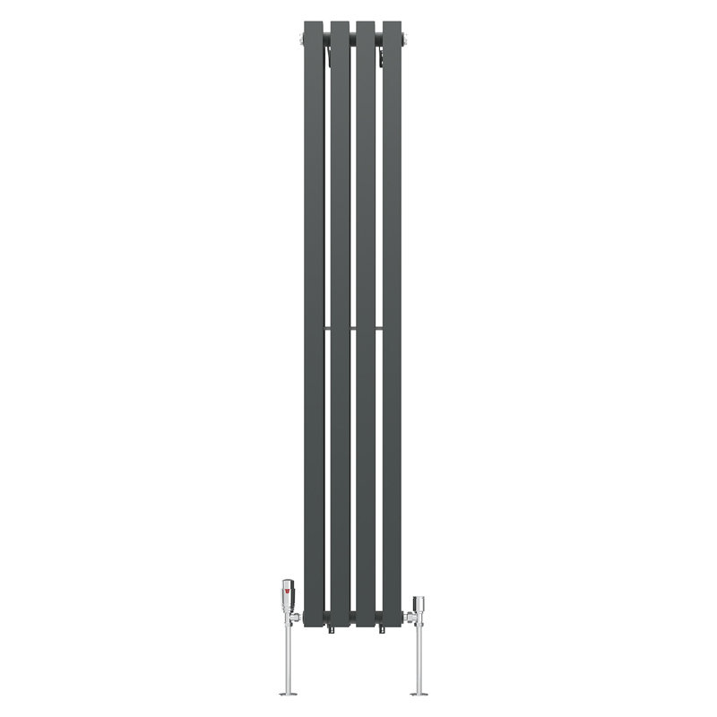 Genris Vertical D-Shape Radiator, 1, 160cm H x 20cm W, Anthracite