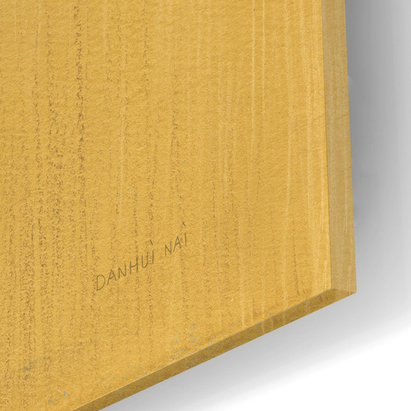 «Nuthatch On Gold» par Danhui Nai, art mural en verre acrylique, H 12 po x l 12 po x P 0,13 po