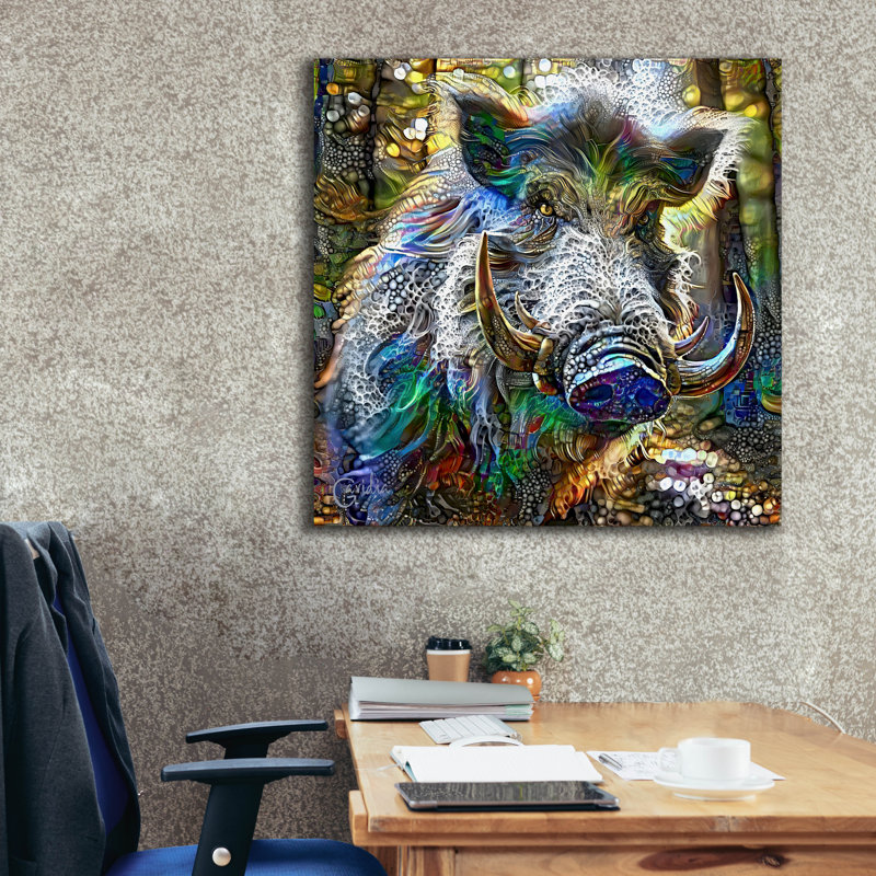 «Wild Boar» par Pedro Gavidia, art mural sur toile