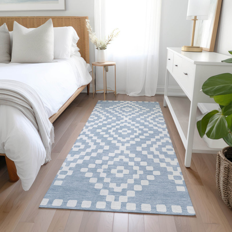 Malek Indoor/Outdoor Area Rug with Non-Slip Backing, Runner 2'3" x 7'6"