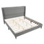 Ensemble de chambre à coucher rembourrée 3 pièces Yordanov, lit plateforme à oreilles avec deux tables de chevet-661546039-656130380