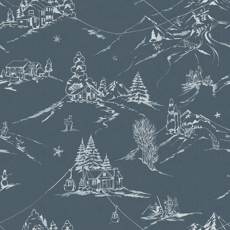Papier peint adhésif Mountain Mountain, Dark Blue