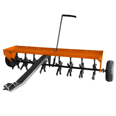 Aérateur de prise 48 "avec 32 dents en acier, plateau de poids et roues, attelage universel pour tracteur