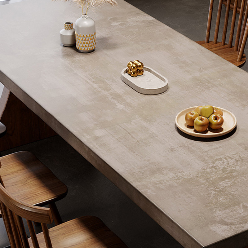 Gray Rectangular Solid wood Butterfly Leaf  Dining Table, 29.53"H x 94.49"L x 39.37"W