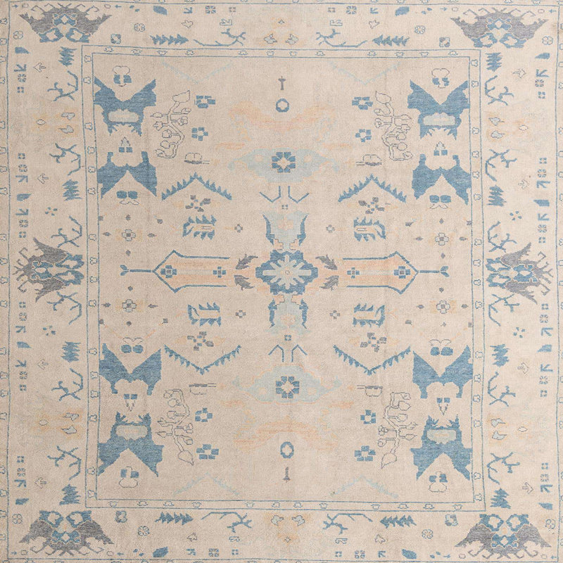 Tapis décoratif multicolore à motif abstrait, Carré 5 pi