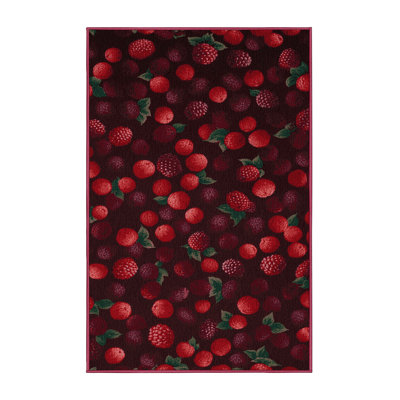 Washable Loganberry Fruits Area Rug
