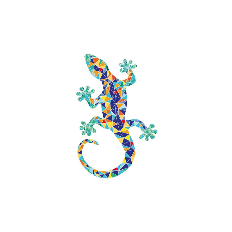 Gaudi Mosaic Dragon - impression d'art graphique, H 12 po x l 8 po x P 0,75 po, Toile tendue