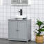 Armoire de rangement à piédestal avec découpe en U et tablette interne réglable Kleankin