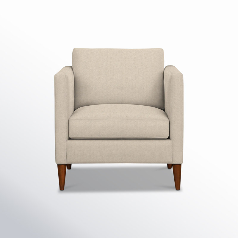 Clifford Upholstered Custom Armchair, Nomad Eggshell Crypton® Chenille