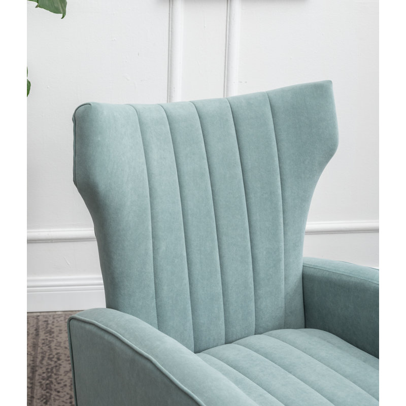 Milana 27" Wide Velvet Wingback Chair, Teal Velvet