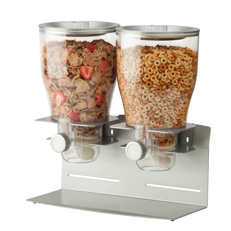 Chrome Double Commercial Cereal Dispenser with Steel Construction
