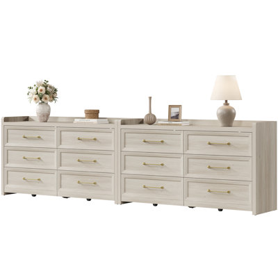 56.4"W Modern 6-Drawer Dresser