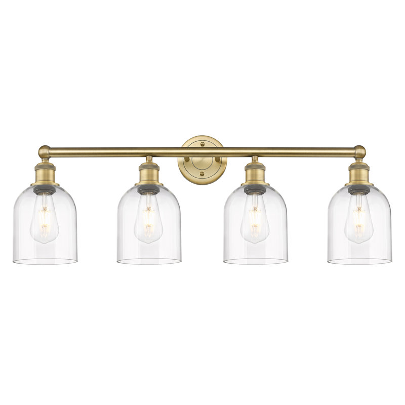Odaniel 4 - Light Dimmable Vanity Light, Clear, Brushed Brass