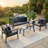 4-piece All-aluminum Outdoor Conversation Set – Olefin Cushions & Pebble Tempered Glass Coffee Table