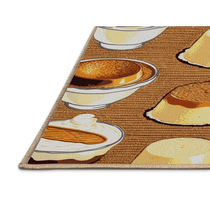  Tapis lavable puddings and custards dessert, Rond 6 pi