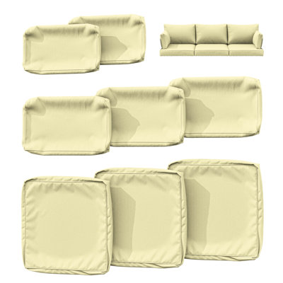 Cartert 8 Pcs Outdoor Cushion Cover Set For Outdoor Cushions And Patio Furniture Cushions, Covers Only