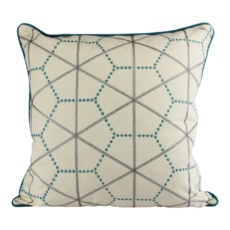 Embroidered Cotton Throw Pillow