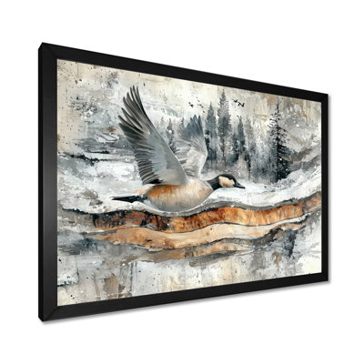 «Goose Animals Into A Winter Horizon II» - art mural oie