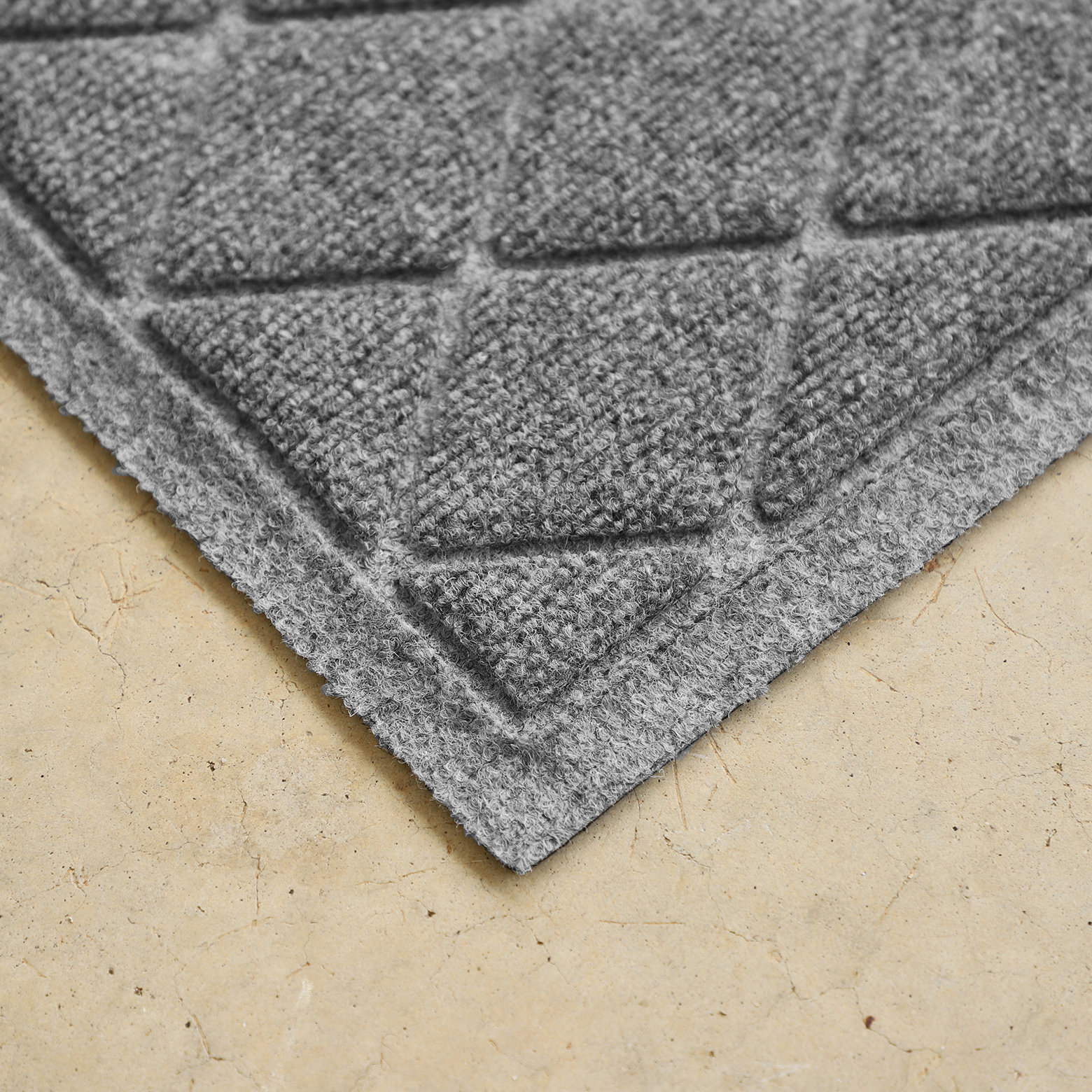 WaterHog Non-Slip Indoor/Outdoor Doormat, Medium Gray, Semi-Circle 24" x 39"
