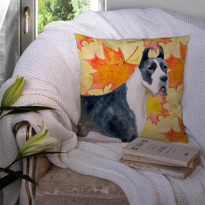 Coussin décoratif intérieur/extérieur français bouledogue automne