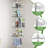 Silver Stainless Steel Tension Pole Shower Caddy with Toothpaste Box, Adjustable Height Corner Organizer for Bathtub and Shower Single-1774480783-1758706749