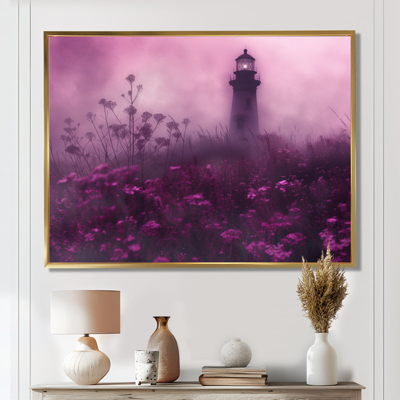 Amanollah - Phares, reproduction d'art mural, Cadre flottant doré, 24" H x 32" W