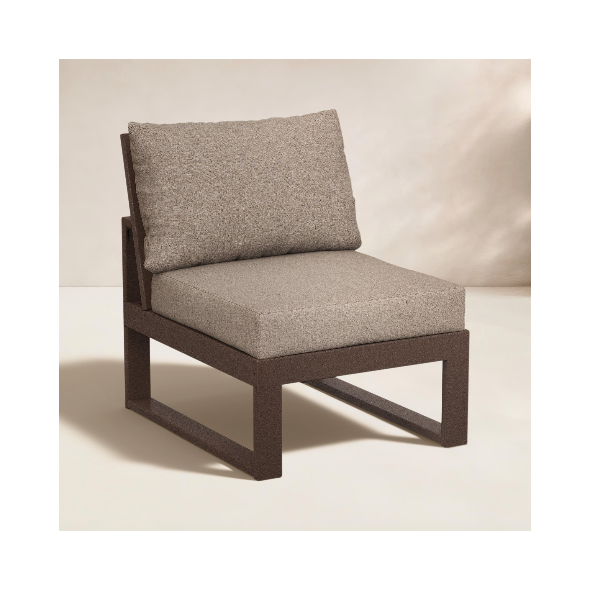 Edge Modular Armless Chair, Mahogany, Spiced Brown Revolution®