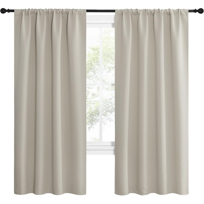 Blackout Curtains for Bedroom, Thermal Insulated Drapes Rod Pocket Privacy Protected Window Panels for Living Room, Gray