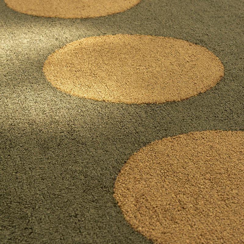 Habitat Festival Outdoor Hand Tufted Polka Dots Area Rug in Brown/Dark Brown, Rectangle 6'7" x 9'2"