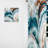Effington - Blue Gold Half Circle Marble Abstract V - Modern Curtain - Velvet Room Darkening - 1 panel-131565710