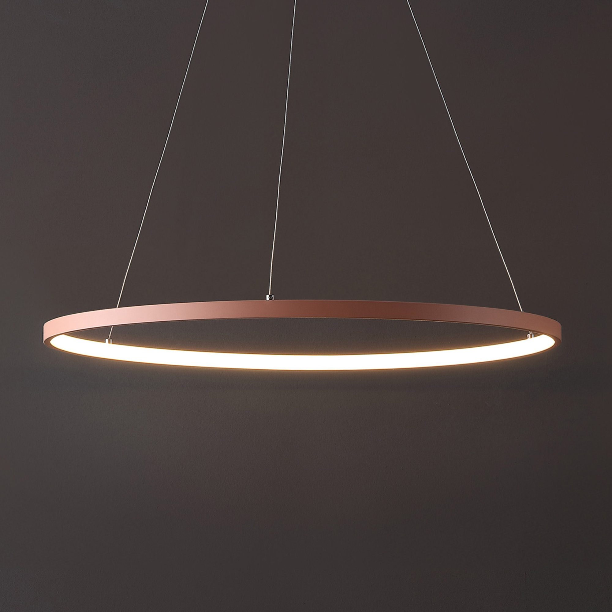 Odin Single Light Dimmable LED Pendant, 0.75" H x 23.75" W x 23.75" D, Matte Pink