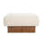 Serava Contemporary Square Upholstered Linen-Blend Tufted Ottoman With Solid Wood Legs