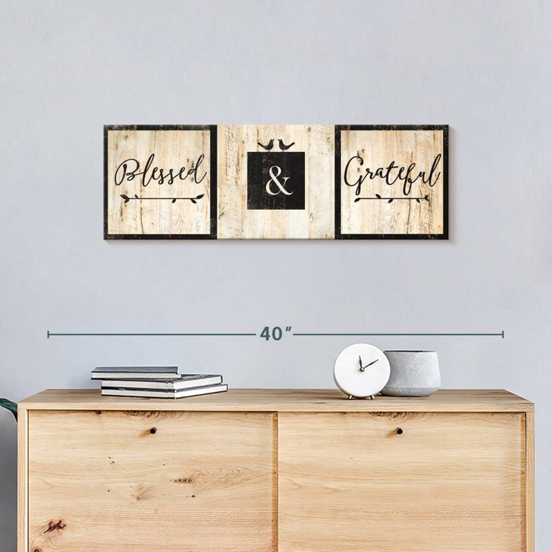 " Blessed and Grateful " Print, 10" H x 30" W x 1.25" D