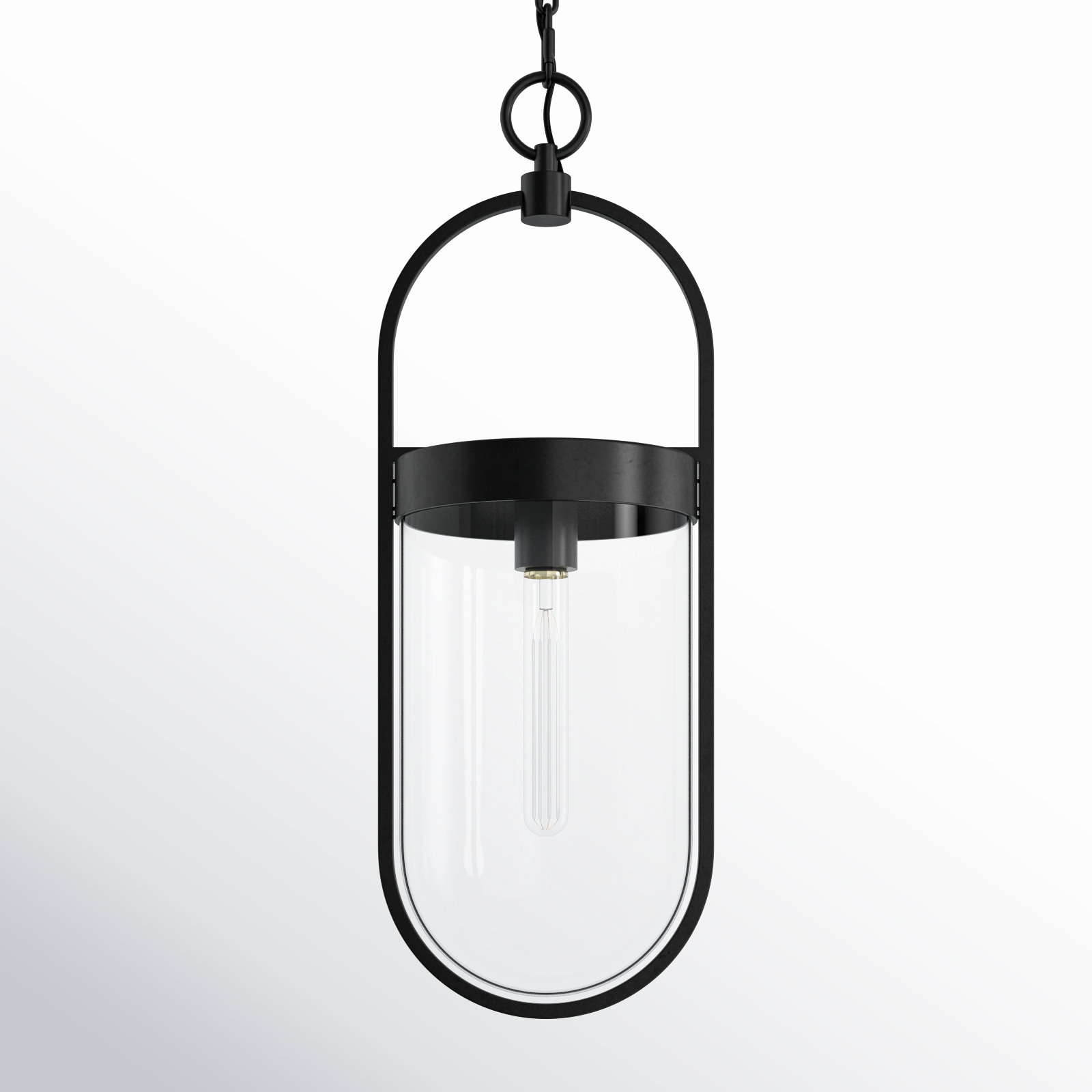 Single Light Glass Dimmable Pendant, 22.75" H x 7.5" W x 8" D, Aged Iron