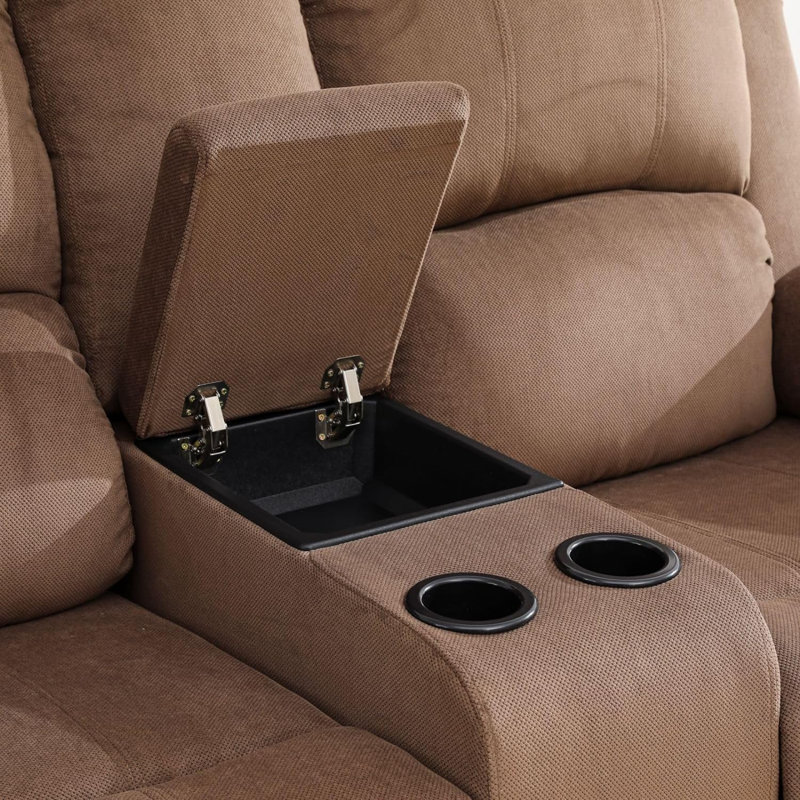 Larain Recliner, Brown Cotton Blend