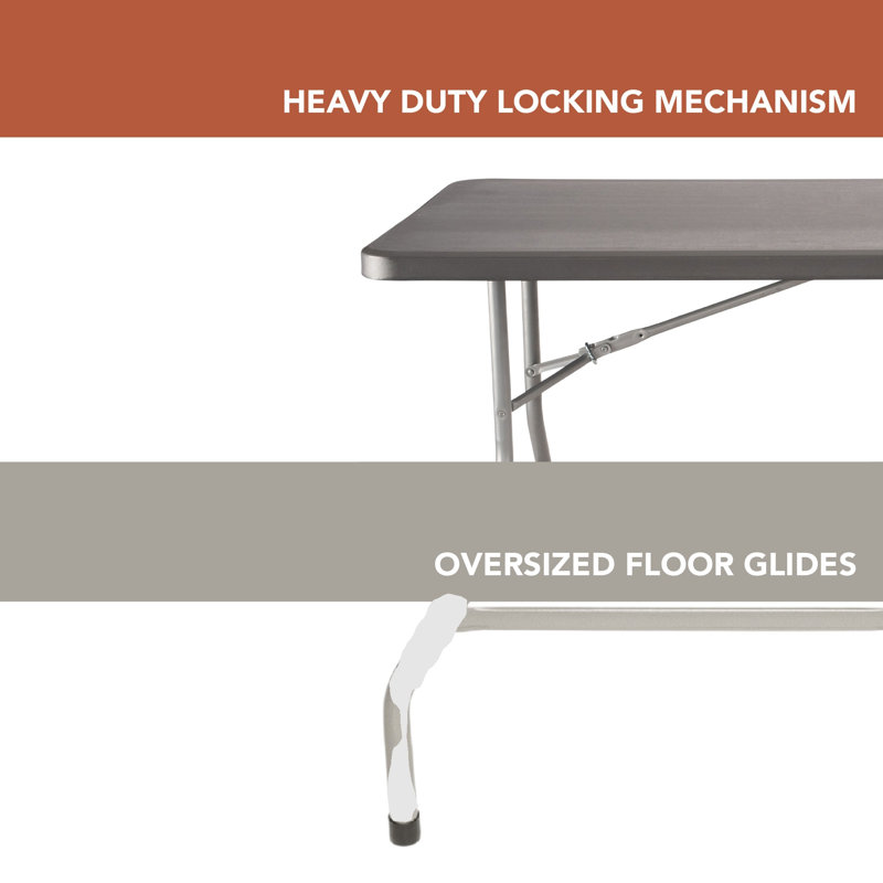 Table de banquet portable robuste en plastique, H 29,5 po x L 72 po x P 30 po, Gris anthracite