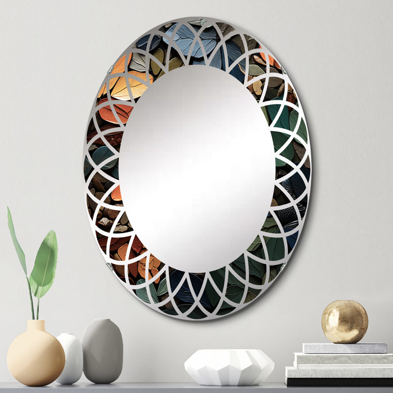 Feuil - Miroir mural moderne ovale, 30 po x 20 po