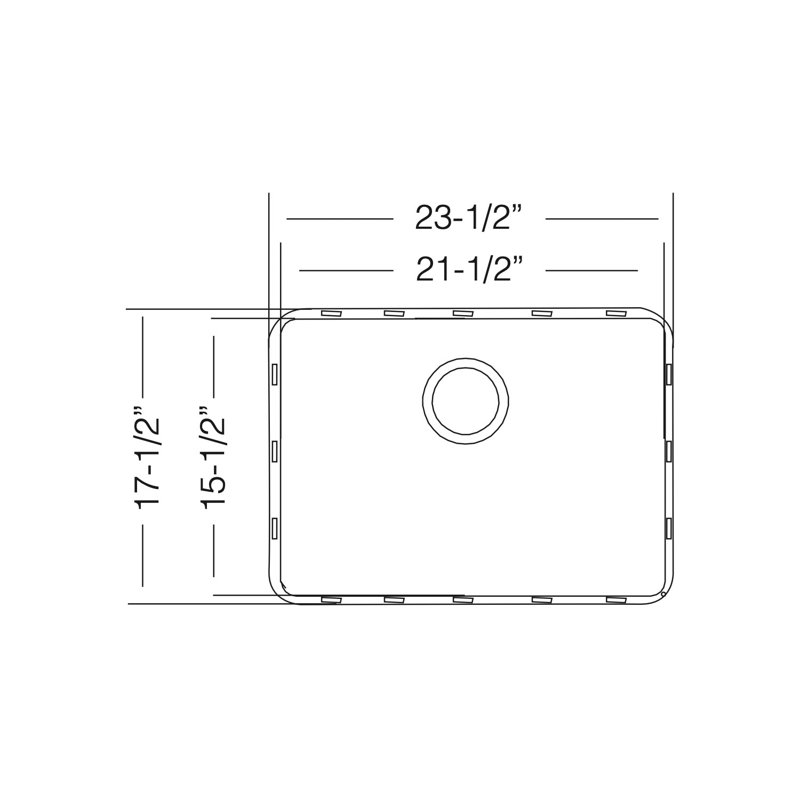 23 1/2"L x 17 1/2"W Kitchen Sink