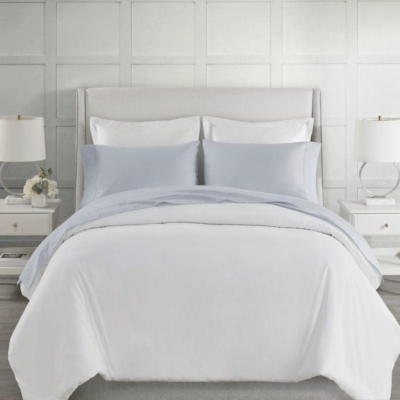 Ensemble de draps 4 pièces très grand 500 fils en coton de qualité égyptienne gris ardoise, Très grand, Gris