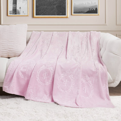 Juicy Couture 60" x 90" Embossed Plush Throw Blankets