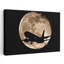 Jet en silhouette devant la lune, paysage abstrait moderne, art mural-22356522