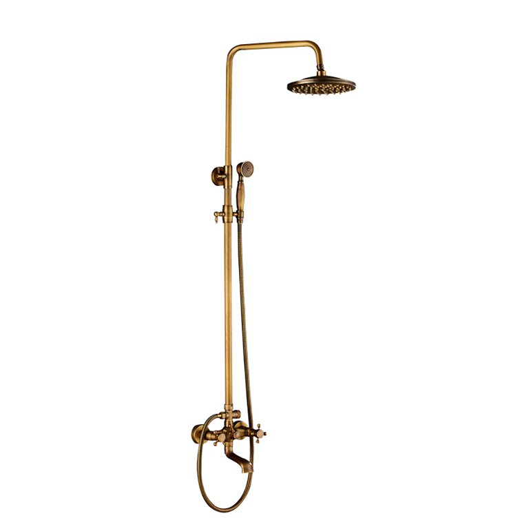 Juno Antique Bronze Shower Head Wall Mount with Hand Held Shower