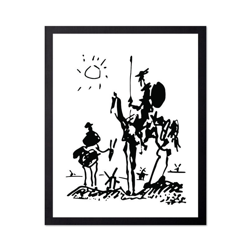 Pablo Picasso - Don Quichotte, Cadre noir, Affiche, H 24 po x l 32 po