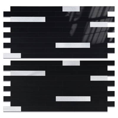 6" W X12" L PVC Peel and Stick Backsplash Tiles with Stone Metal Look, Self-Adhesive Wall Tiles,Easy Install