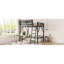 Lit mezzanine double avec échelle, lit mezzanine double en métal avec tablettes de rangement, lit mezzanine haut pour adolescents, noir-983514493-983514482