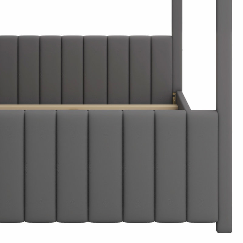 Lit en bois Velvet House, Gris
