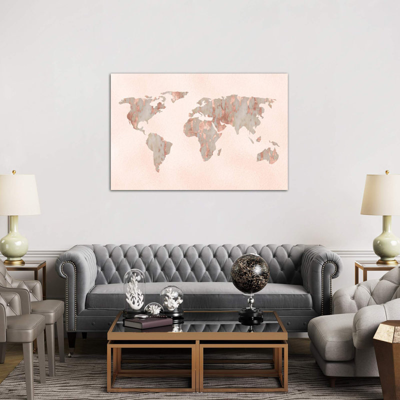 World Map by Nature Magick - Wrapped Canvas Print, 152.5 cm H x 101.5 cm W