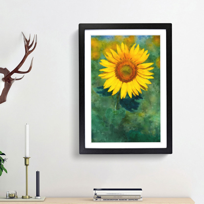 The Sunflower - Picture Frame Painting Print, 45cm H x 33cm W x 2cm D, Black Framed