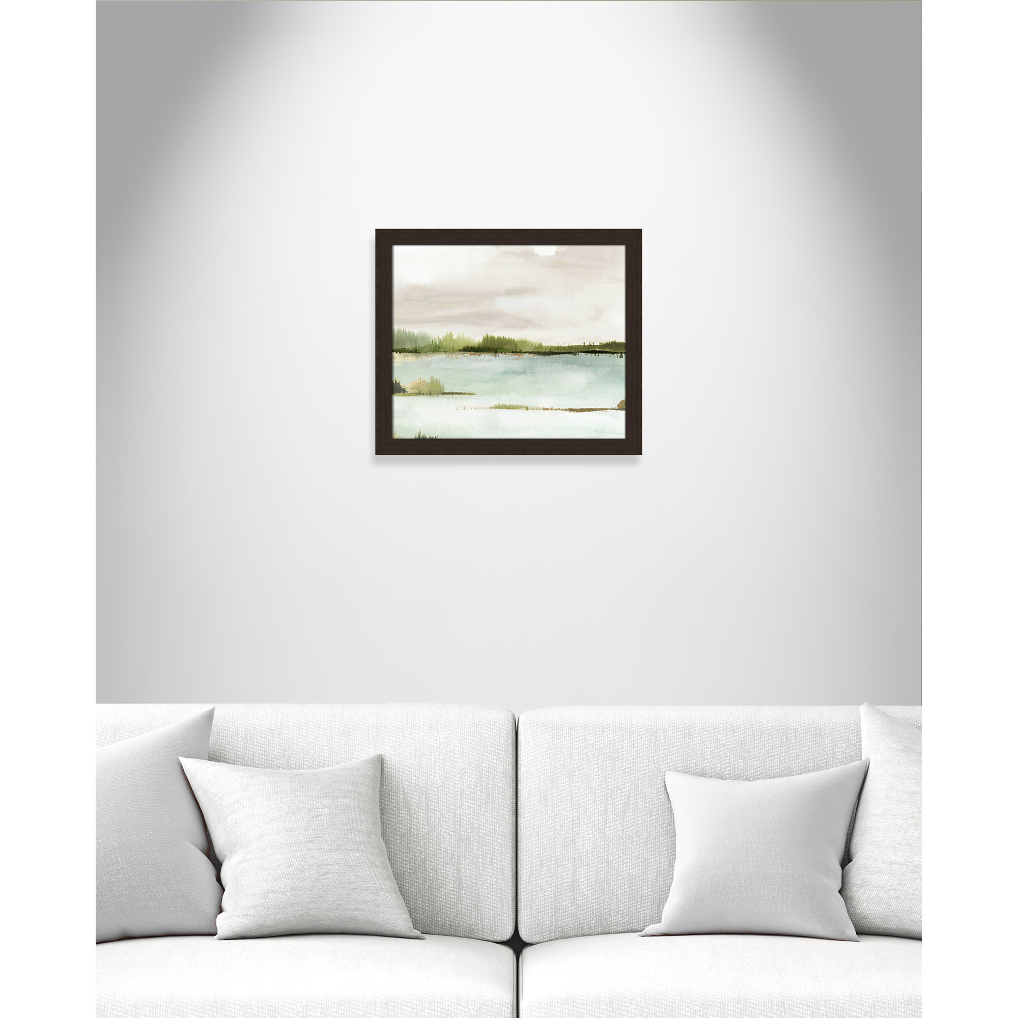 Silent Lake, Walnut Framed, 17" H x 20" W x 1.12" D